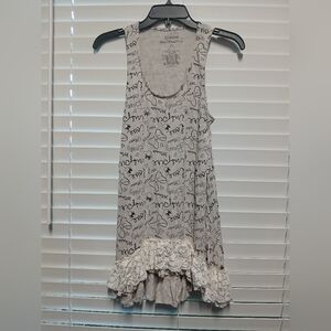 Disney Pre-owned Stylish Gray Sleeveless Dress with Ruffle Hem